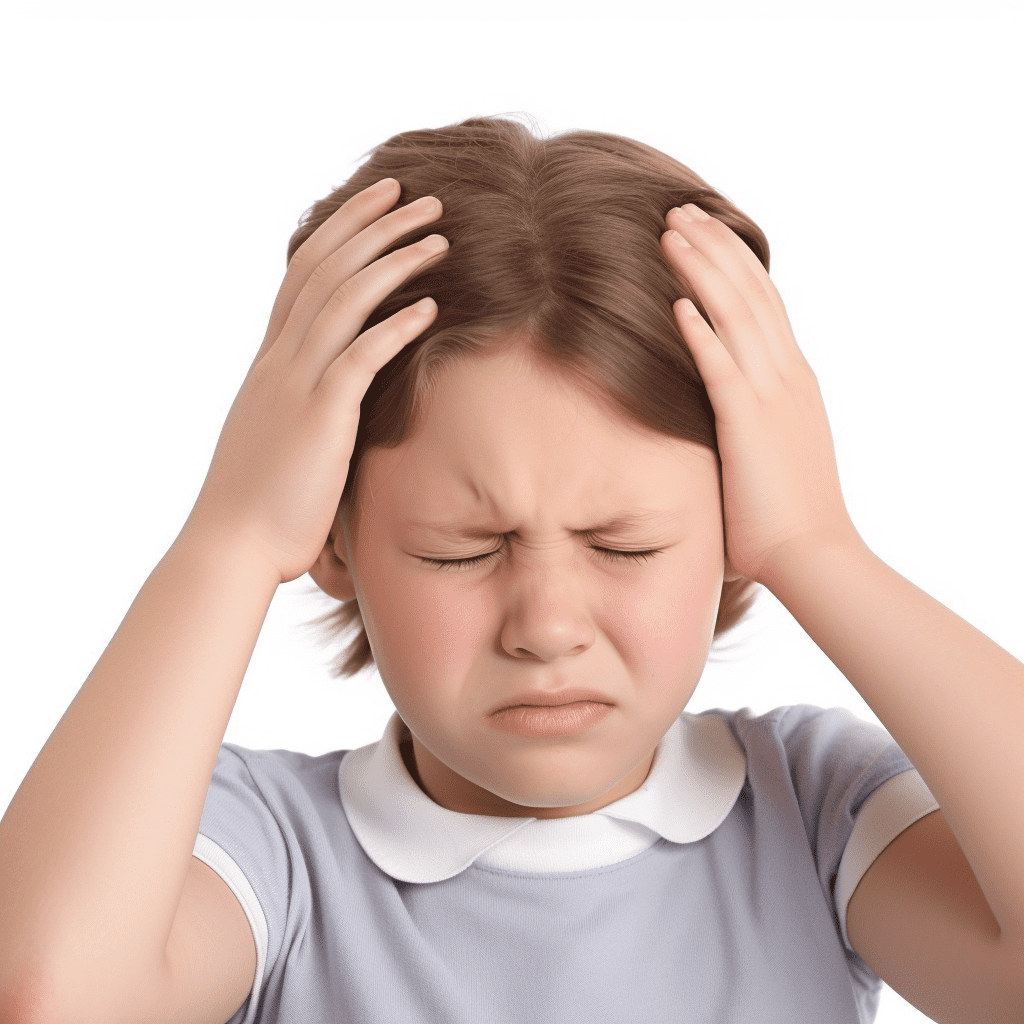 ילד מחזיק את הראש בכאב ראש